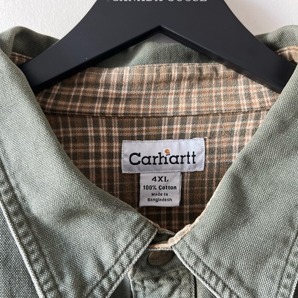 Vintage Carhartt Flannel-Lined Green Shirt Jacket - Picture 2 of 11